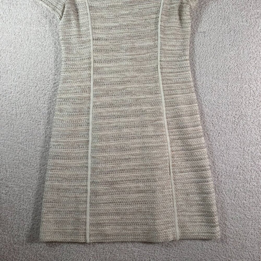 St John Womens Midi Dress Tweed Wool Blend Cream Sz 6 Made in USA Luxury Formal - Picture 4 of 12